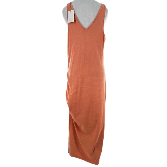 A new day womens dress size XL orange sherbet ribbed knit scrunched maxi - Picture 3 of 13